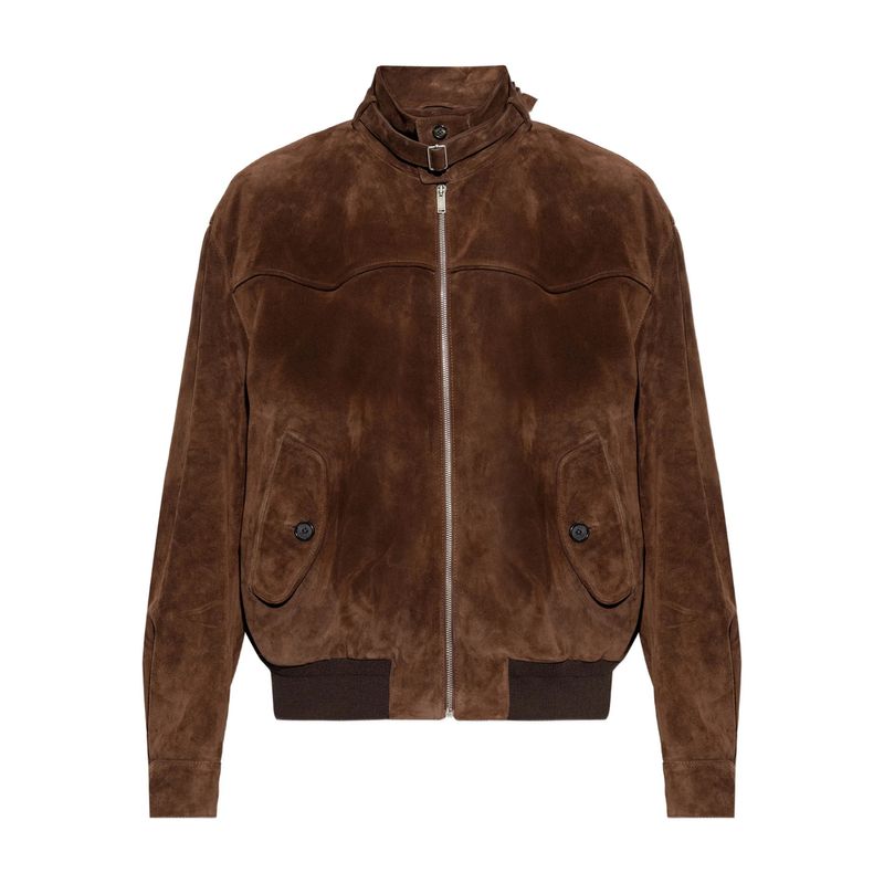 Alexander Mcqueen Brown Jackets  Leather Jackets Men